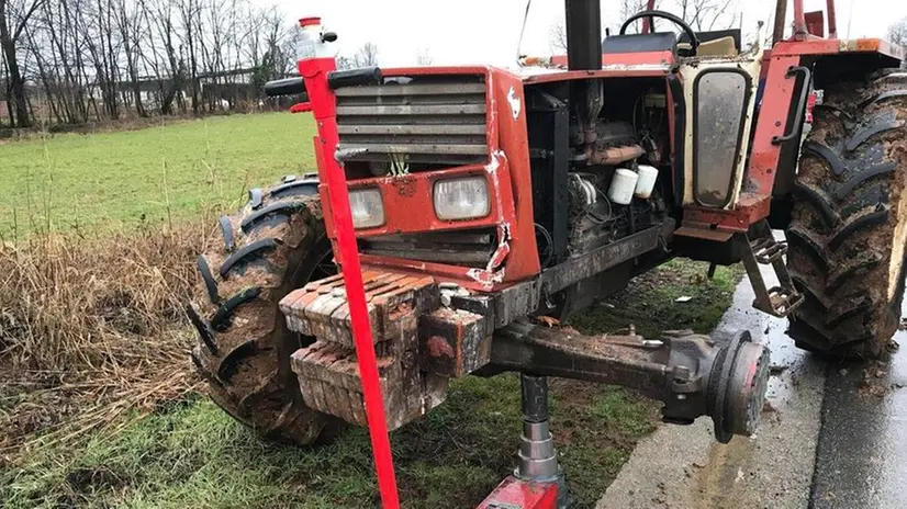 L’«ariete». Il trattore usato per il colpo al bar Tange