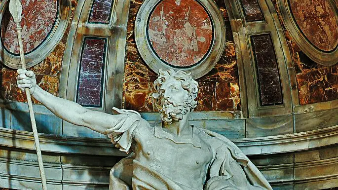 La statua di San Longino in San Pietro, a Roma
