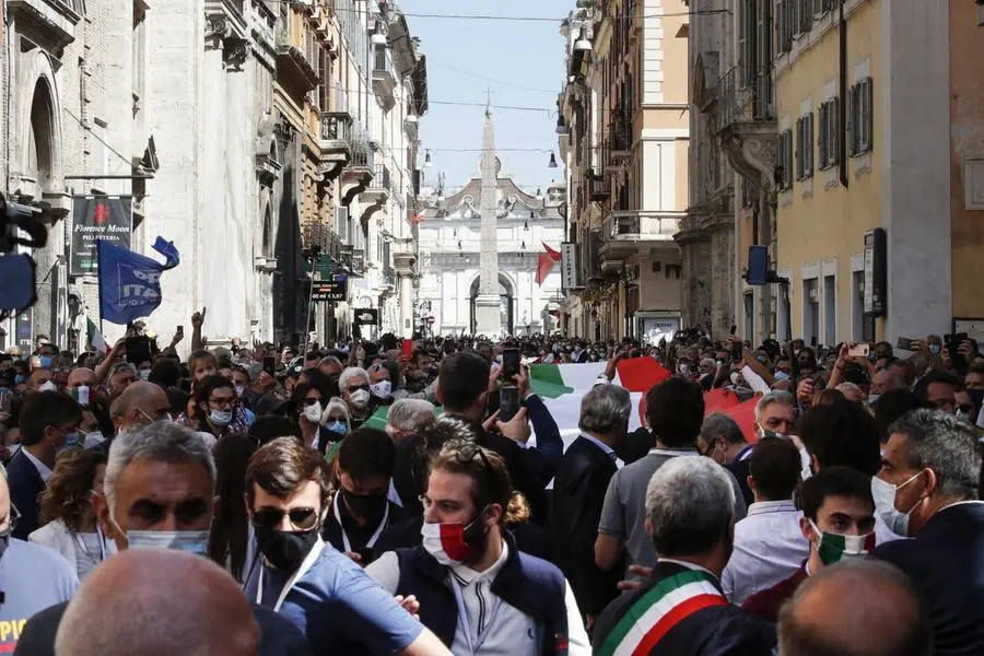 La manifestazione del centrodestra a Roma