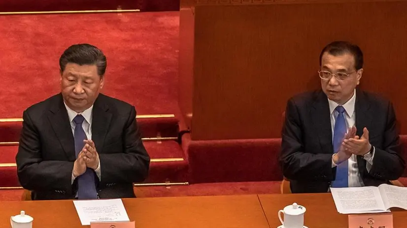 Il presidente cinese Xi Jinping e il primo ministro Li Keqiang - Foto Ansa