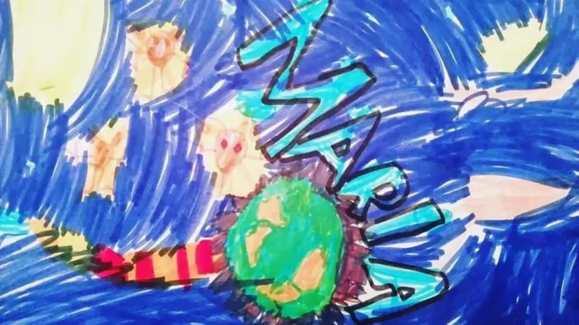 Il disegno che ha vinto il contest de Il Falò - Maria Squassina, 5 anni di Montirone - © www.giornaledibrescia.it