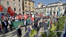 Le celebrazioni per il 25 Aprile in piazza Loggia - Foto Pierre Putelli/Neg © www.giornaledibrescia.it