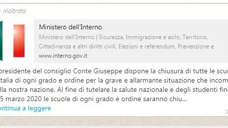 La falsa notizia che circola