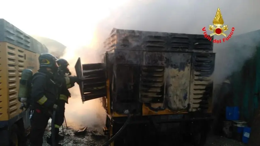 Gavardo, incendio nel cantiere del depuratore