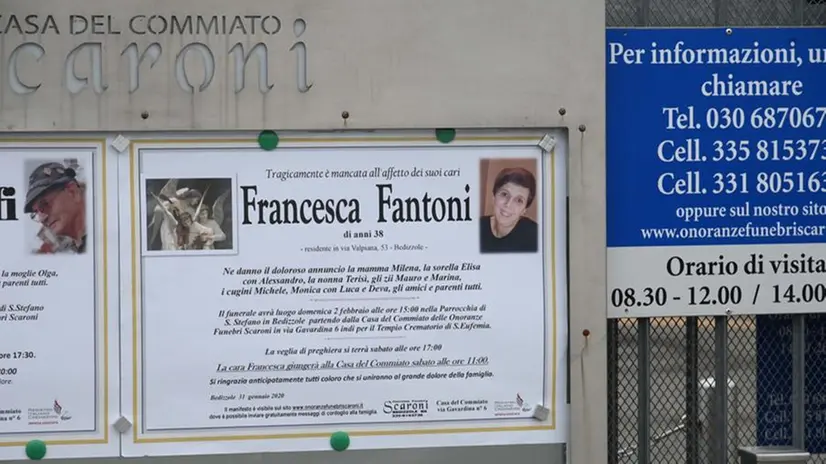 Folla a Bedizzole per rendere omaggio alla salma di Francesca Fantoni