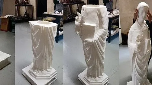Le varie fasi che hanno portato alla realizzazione di una copia di una statua