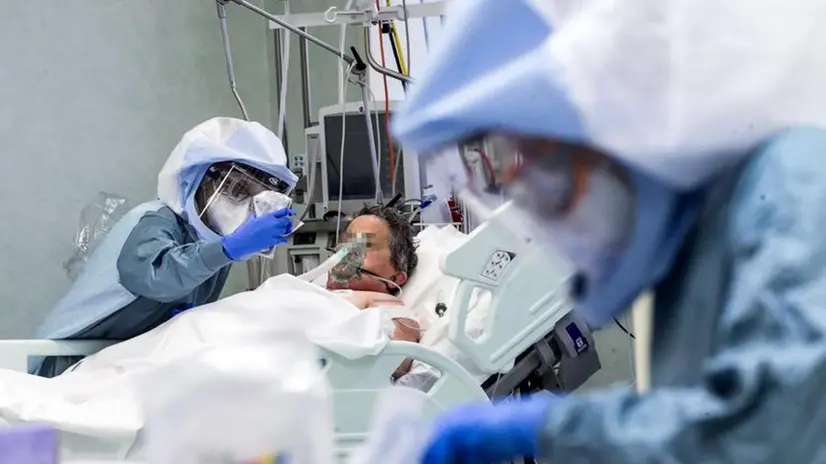 Un paziente ricoverato in terapia intensiva - Foto Ansa/Angelo Carconi © www.giornaledibrescia.it