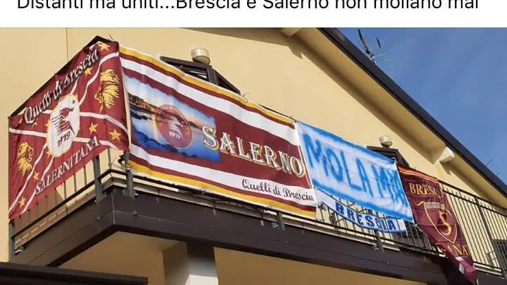 Un balcone dedicato all'amicizia tra Brescia e Salernitana