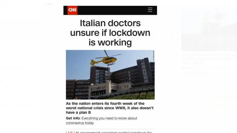 La Cnn racconta l'emergenza Coronavirus in Italia, l'ospedale Civile simbolo del momento drammatico  - Foto © www.giornaledibrescia.it