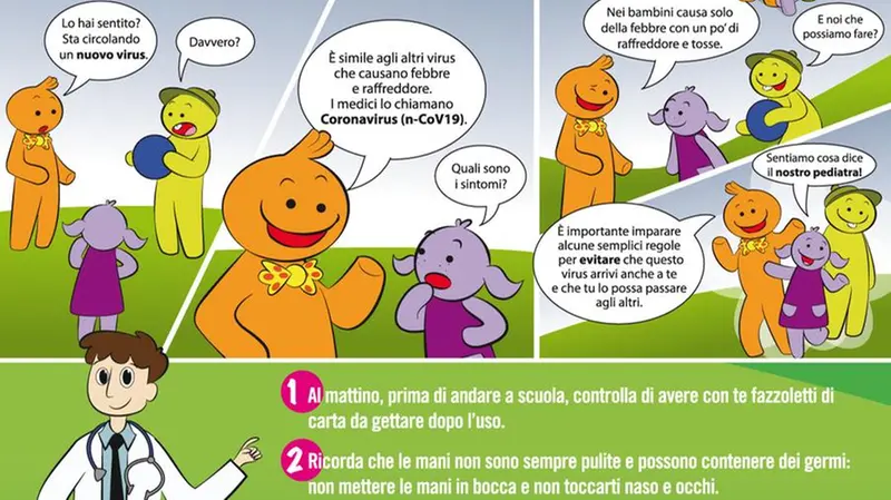 Coronavirus, il fumetto dei pediatri - © www.giornaledibrescia.it