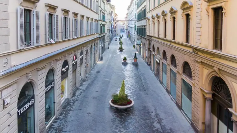 Le strade vuote di Firenze - Foto Ansa/Fabio Muzzi © www.giornaledibrescia.it