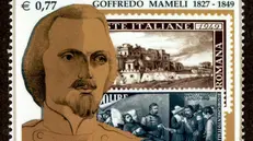 Goffredo Mameli, riprodotto su un francobollo