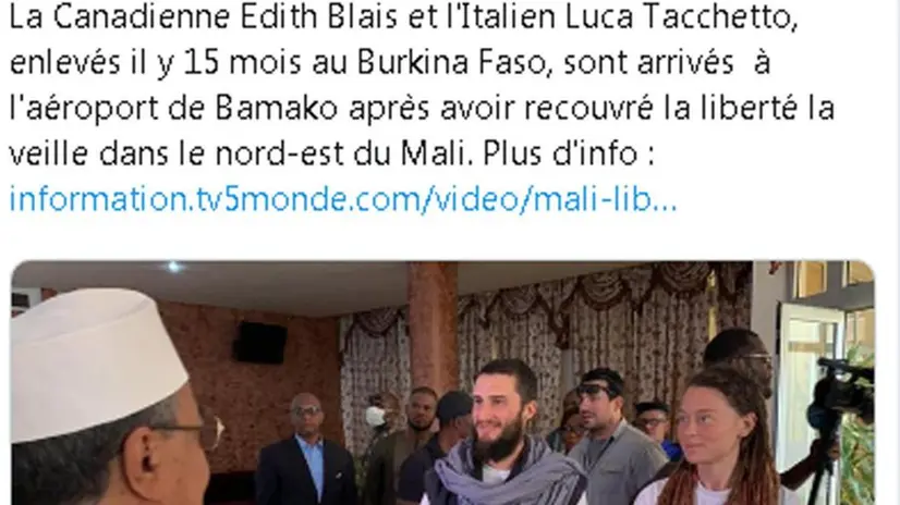 Luca Tacchetto ed Edith Blais - Foto da Twitter