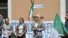 Viviana Beccalossi durante una manifestazione dedicata a Sergio Ramelli - © www.giornaledibrescia.it