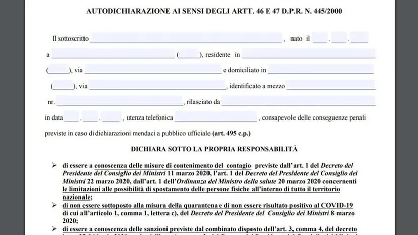 Il modulo da compilare online