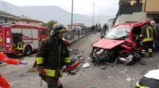L'incidente avvenuto a Concesio - Foto Giovanni Benini/Neg © www.giornaledibrescia.it