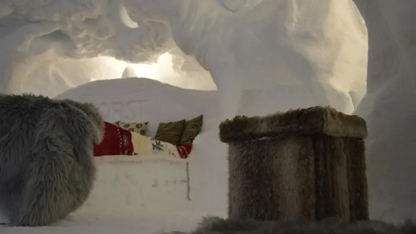 Le stanze igloo realizzate al Presena
