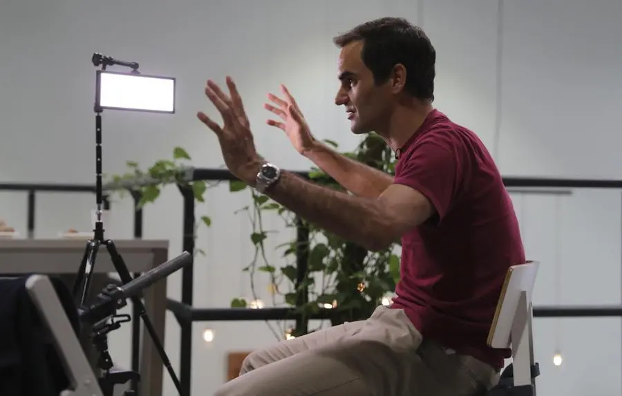 Roger Federer durante un'intervista a Dubai