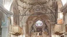 L’interno dell’abbazia dopo i primi interventi
