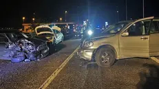 Le tre auto coinvolte nell’incidente - Foto © www.giornaledibrescia.it