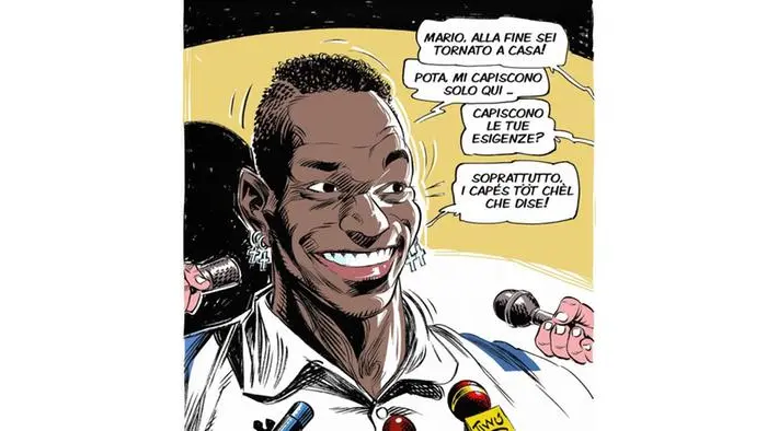 La vignetta di Gigi Simeoni per Mario Balotelli