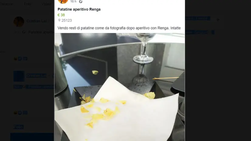 L'annuncio di vendita sul Fb - Foto tratta da Fb