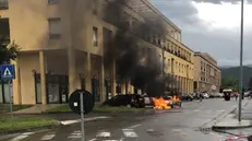 Il luogo dell'esplosione dell'auto a gas a Mazzano
