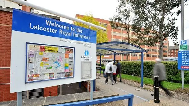 L'esterno dell'ospedale di Leicester