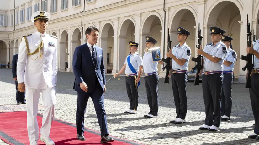 L'arrivo di Conte al Quirinale