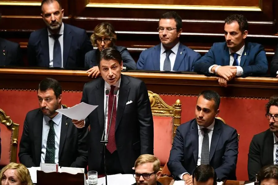 Giuseppe Conte annuncia la fine del governo gialloverde - Foto Ettore Ferrari/Ansa © www.giornaledibrescia.it