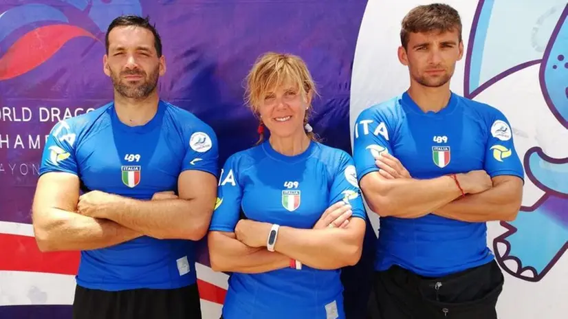 In Thailandia. Barbara con Marco Fenaroli e Dimitri Avrumutoi