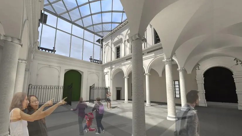 Le simulazioni degli interni e dell'esterno della Pinacoteca