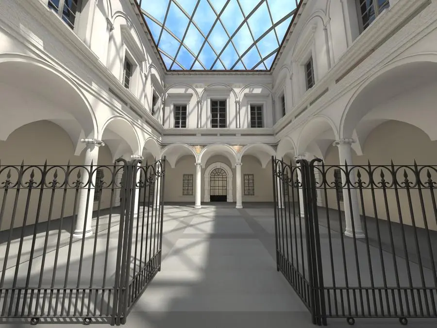 Le simulazioni degli interni e dell'esterno della Pinacoteca