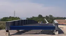 L'enorme struttura in acciaio del nuovo ponte