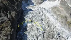 Monte Bianco, l'area del ghiacciaio che rischia il collasso