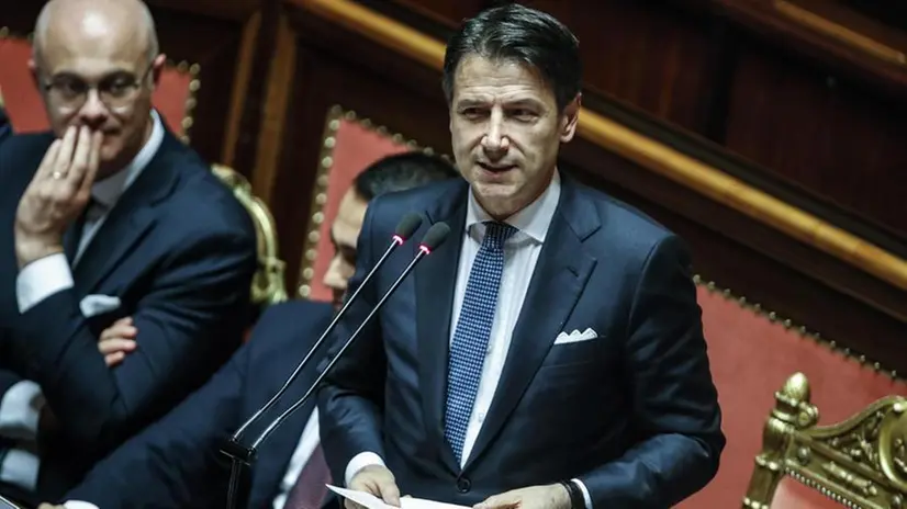 Il premier Giuseppe Conte in Senato