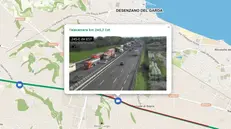 Traffico in tilt sull'A4: così nella webcam di inviaggio.autobspd.it -  © www.giornaledibrescia.it