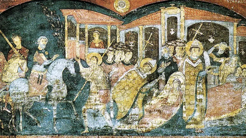 Sant'Alessio in un affresco d'epoca