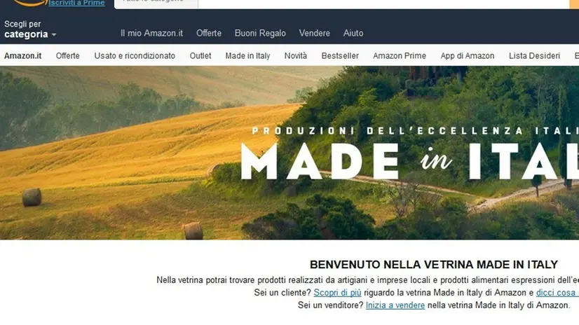 Online. La vetrina «Made in Italy» realizzata da Amazon raccoglie 94mila prodotti italiani