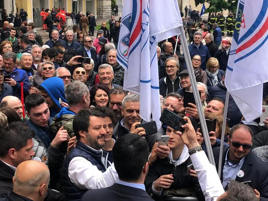 Il vicepremier Matteo Salvini a Lumezzane