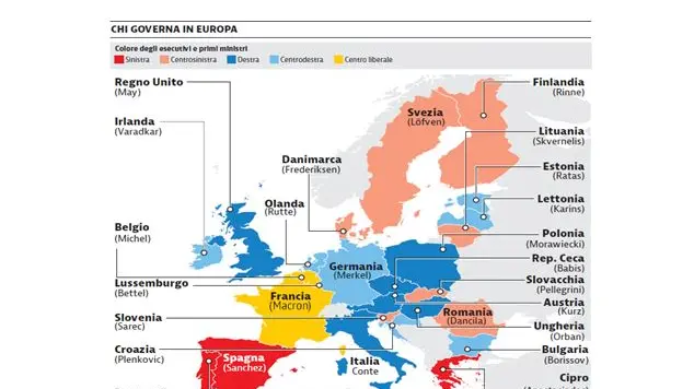 Chi governa in Europa - © www.giornaledibrescia.it