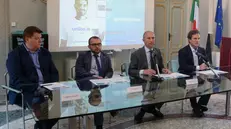 Insieme. Da sinistra: Brescianini, Rolfi, Tira e Ambrosi, ieri in Rettorato per la presentazione - © www.giornaledibrescia.it