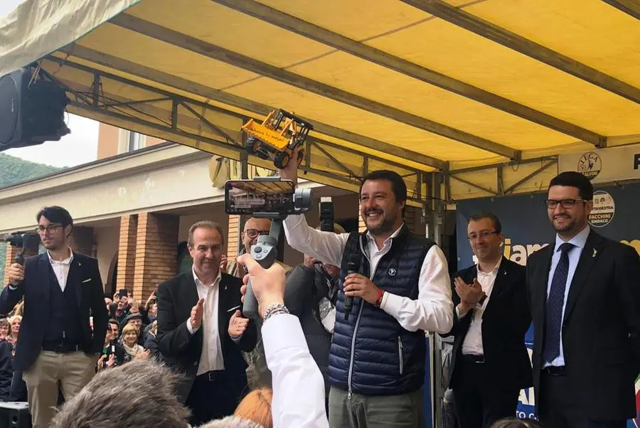 Il vice premier Matteo Salvini a Lumezzane - © www.giornaledibrescia.it