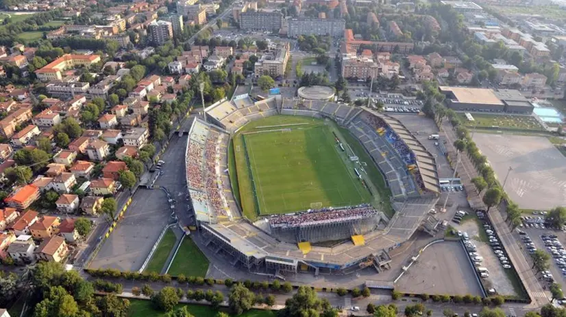 Una veduta aerea dello stadio Rigamonti a Mompiano - Foto Gabriele Strada /Neg © www.giornaledibrescia.it