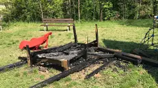 Incendio al giardino Baden Powel di Montichiari: giochi distrutti