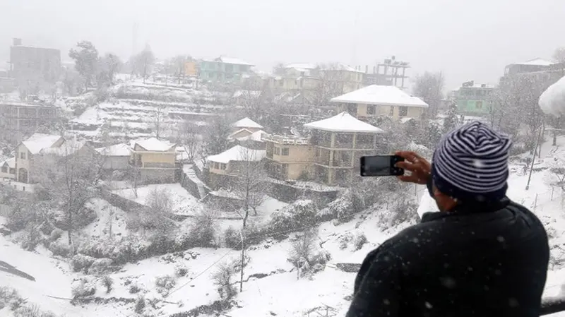 La neve a Dharamsala, in India