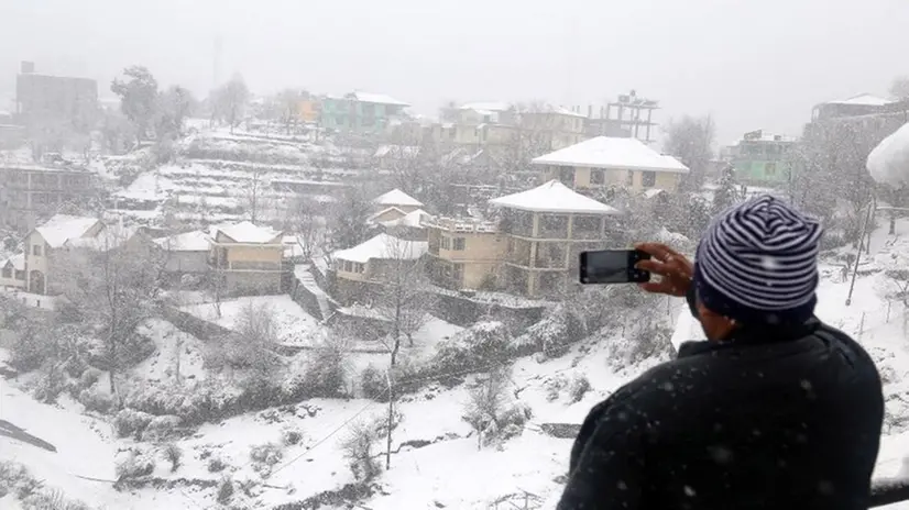 La neve a Dharamsala, in India
