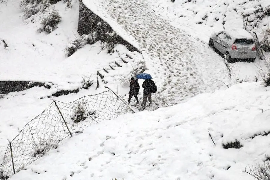 La neve a Dharamsala, in India