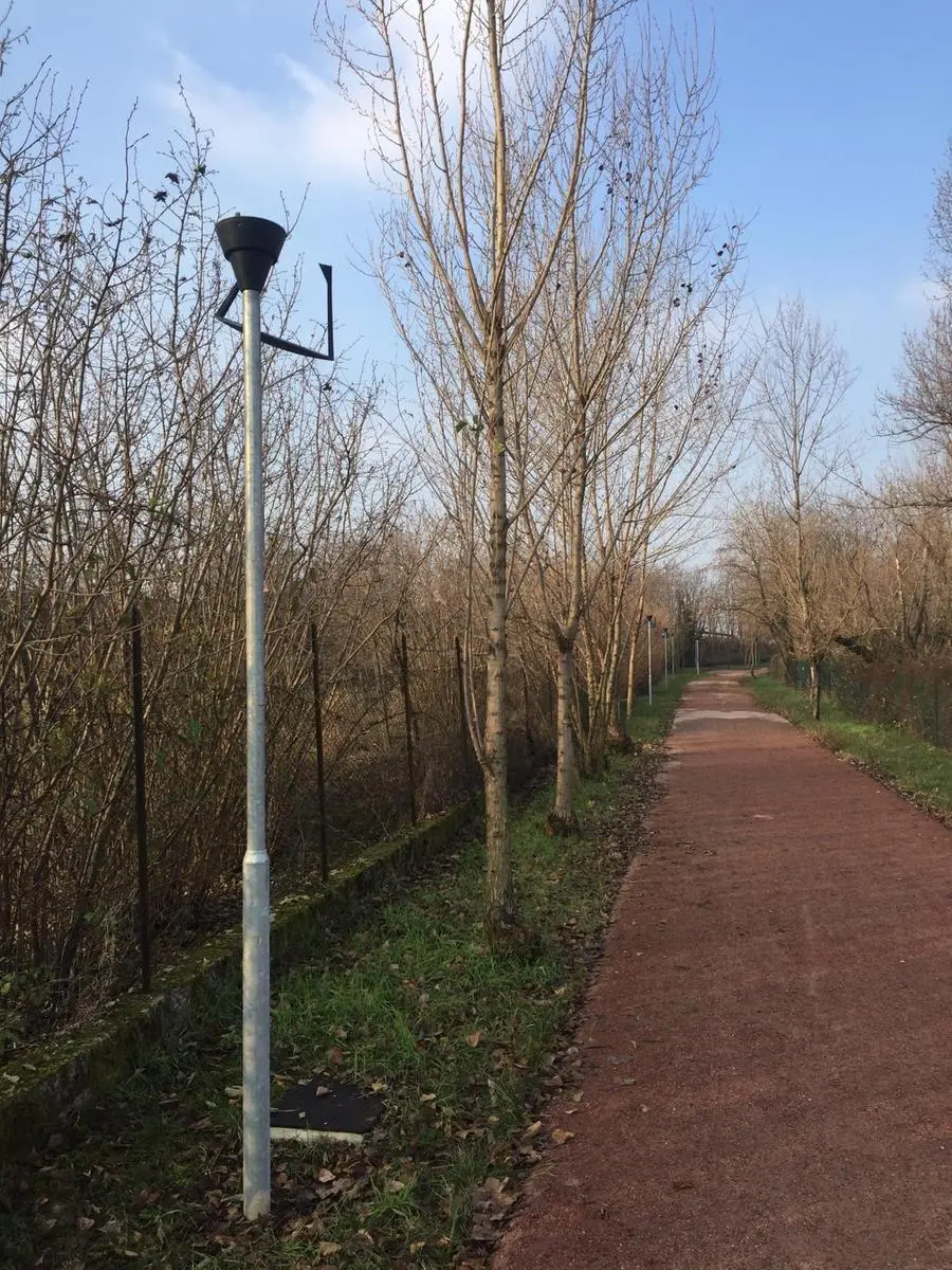 La pista ciclabile colpita dai vandali a Buffalora