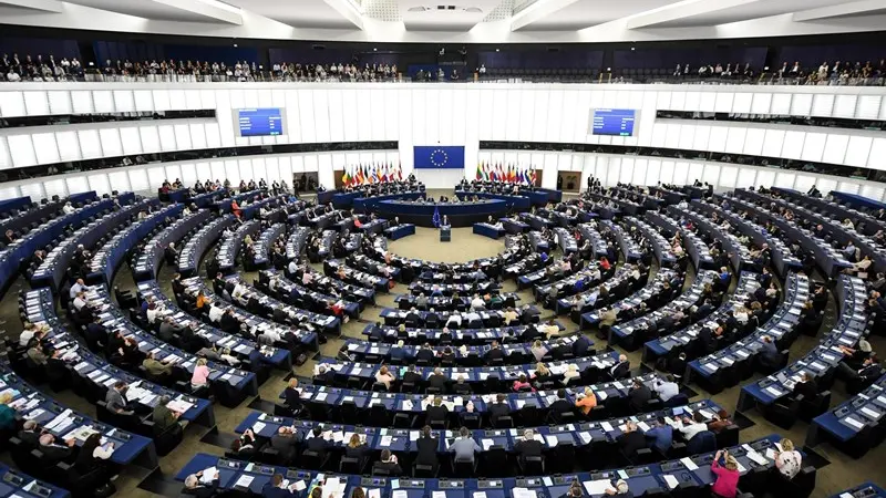 La seduta dell'Europarlamento a Strasburgo - Foto Ansa/Epa Patrick Seeger